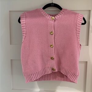 Zara Sleeveless Knit with Gold Buttons s